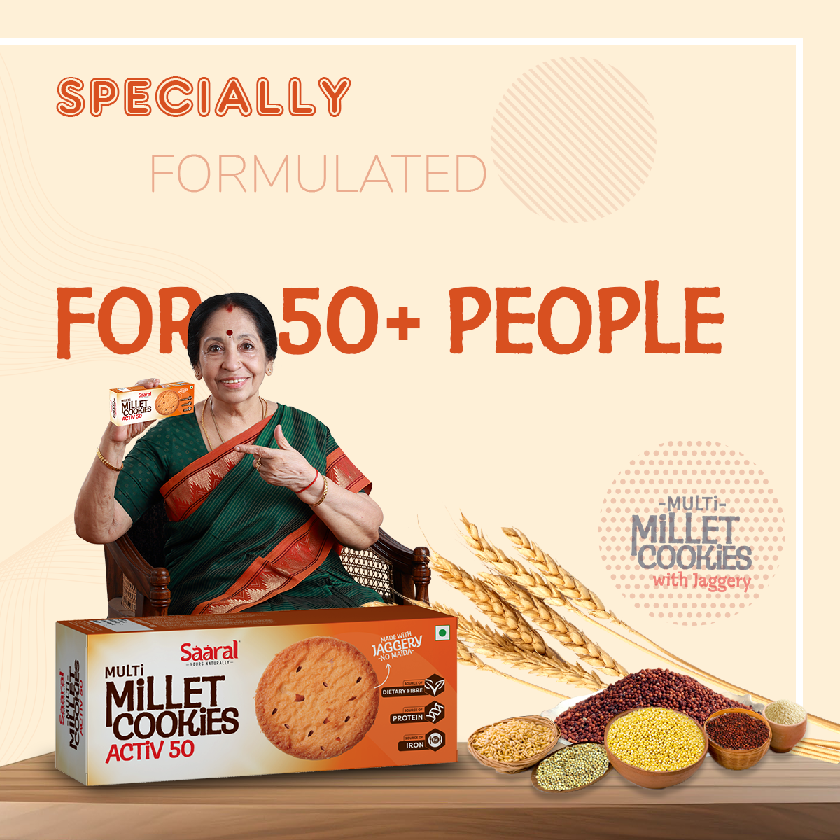 Saaral Multi Millet Cookies - Activ 50
