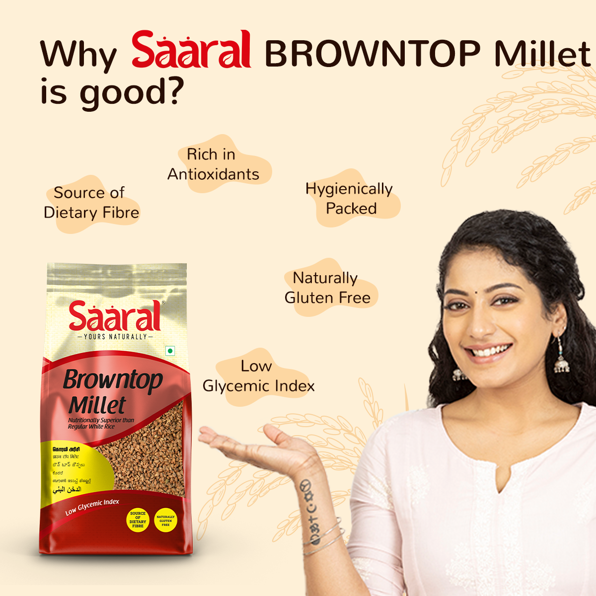 Saaral Native Millets - Browntop Millets - 500gms