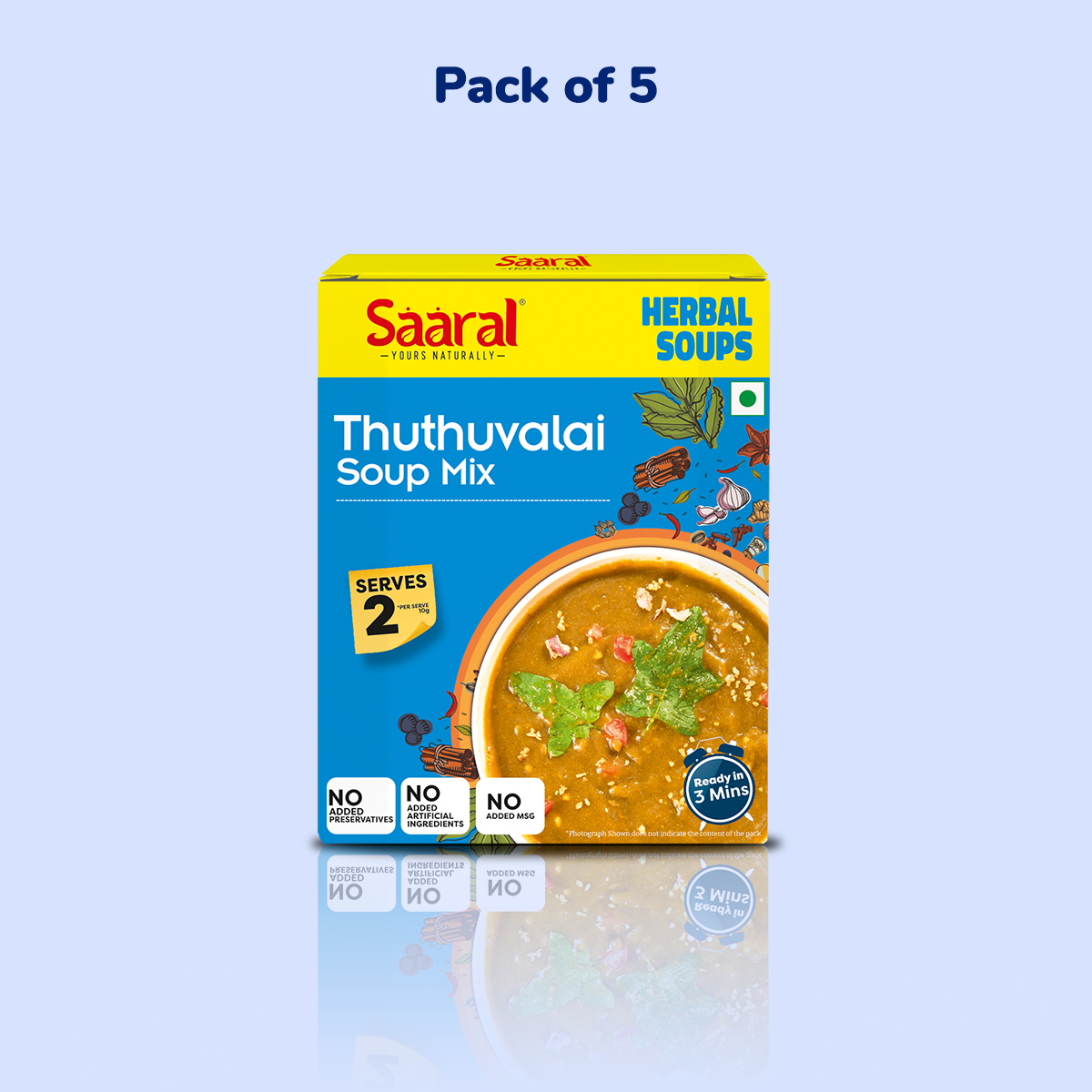 Natural Healthy Herbal Thuthuvalai Soup - Pack of 5