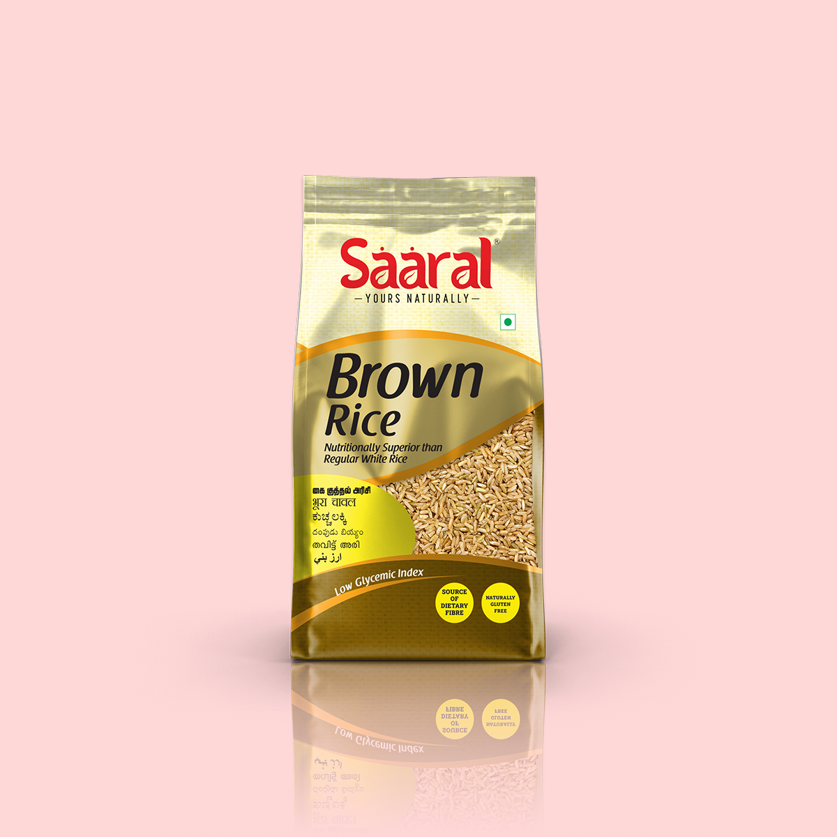 SAARAL Unpolished Natural Rice Combo - Black Rice, Red Rice, Brown Rice (3 Pack x 500 g Each)