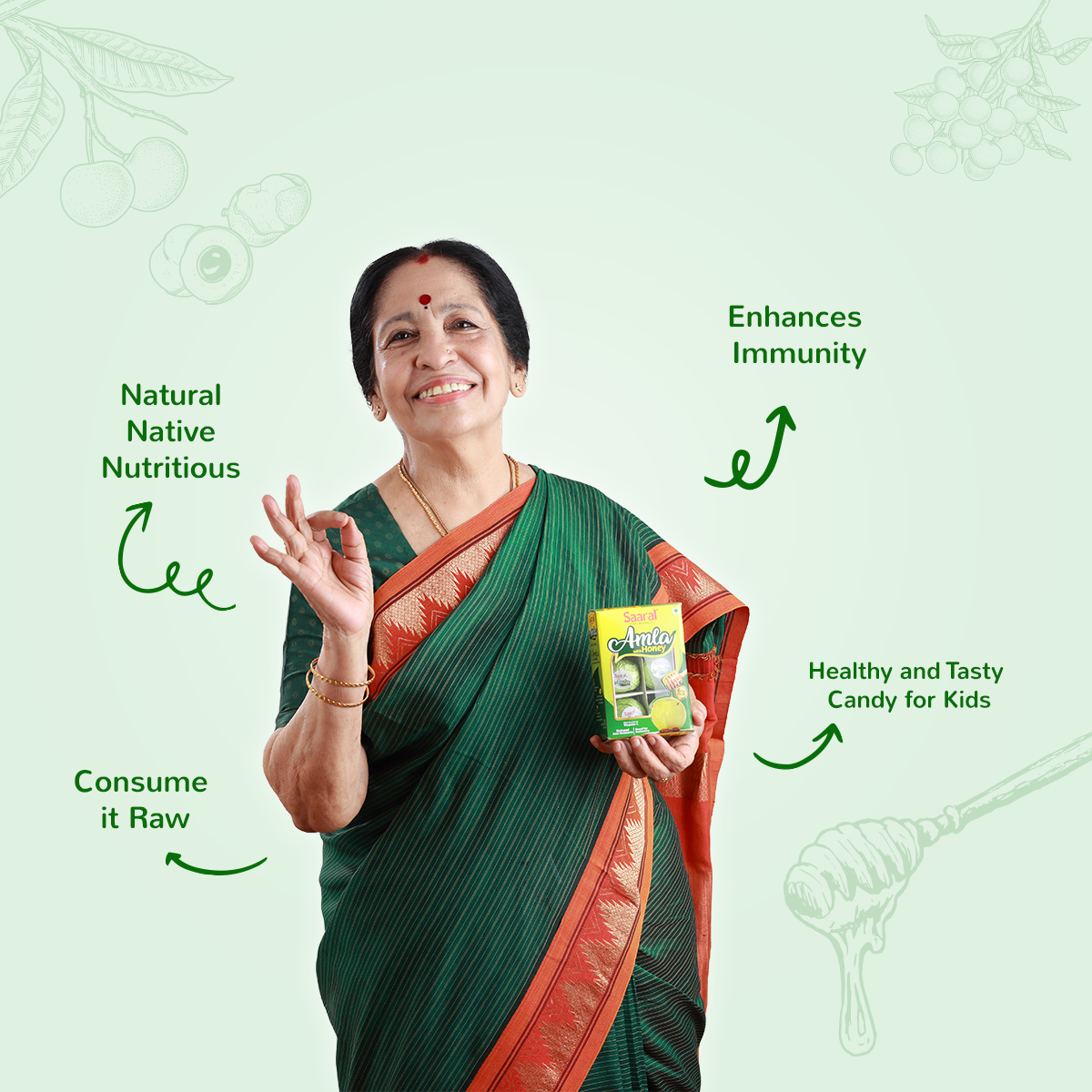 Saaral Honey Amla Murabba, Soaked in Natural Honey, 12pcs Family pack , Green Gooseberry Murabba (300 g each box)