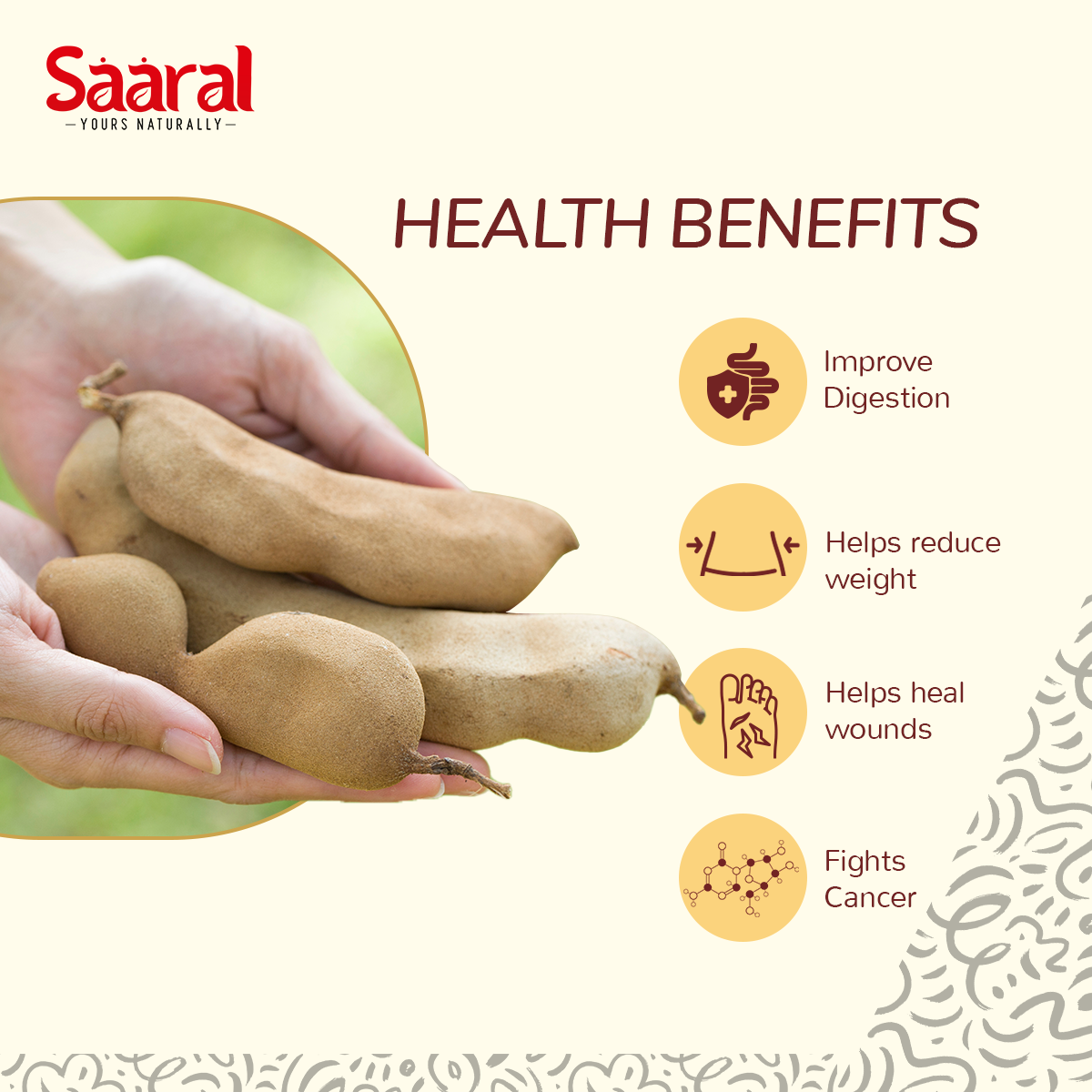 Saaral Seedless Tamarind/Imli Guda (Hygienically Packed) Free from Any dust, Fiber, Shell (500 gms)