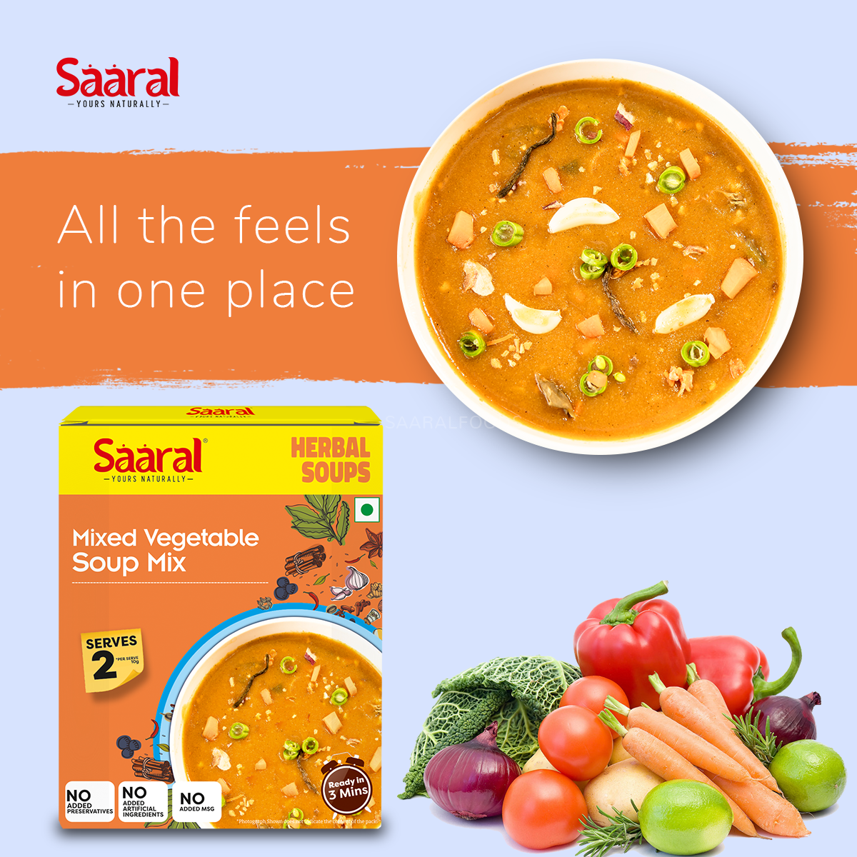 Natural Healthy Mixed Veg Soup - Pack of 5