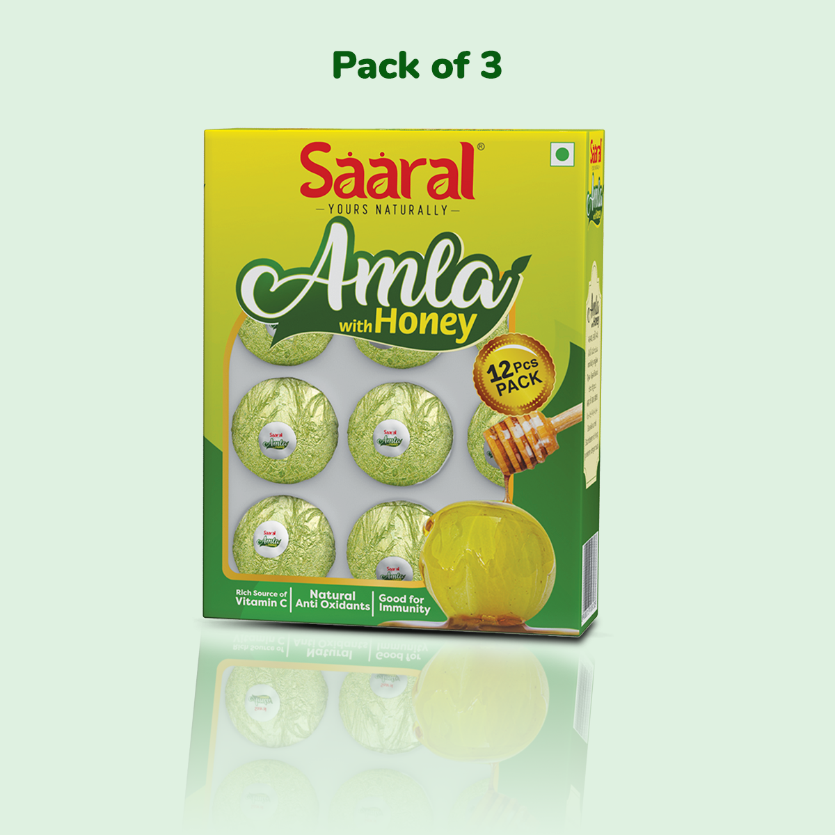 Saaral Honey Amla Murabba, Soaked in Natural Honey, 12 pcs Gift box , Green Gooseberry Murabba (300 g each box)