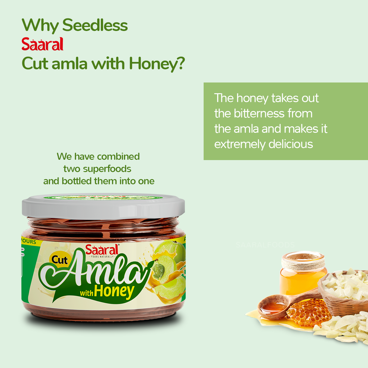 Saaral Seedless Cut Amla with Pure Honey Murabba (250 Gms Approx), No Added Sugar, Immunity Booster With High Vitamin C & Antioxidants