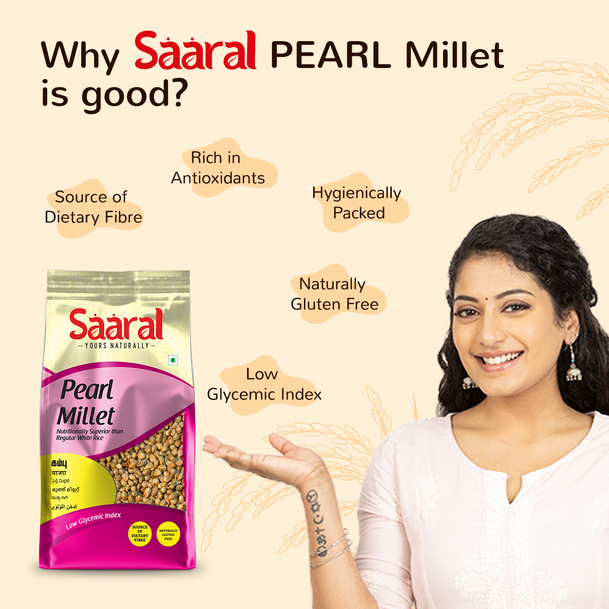 Saaral Native Millets - Pearl  Millets - 500gms