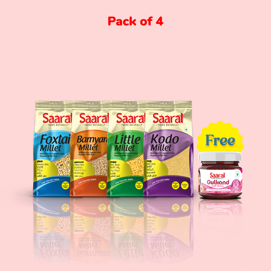 Natural Unpolished Native Millets (Pack of 4)  with Free Gulkand 100gms
