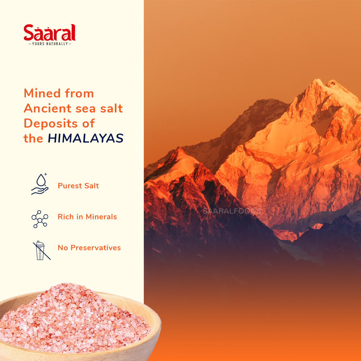 Saaral Himalayan Pink Salt Crystal, (500g)
