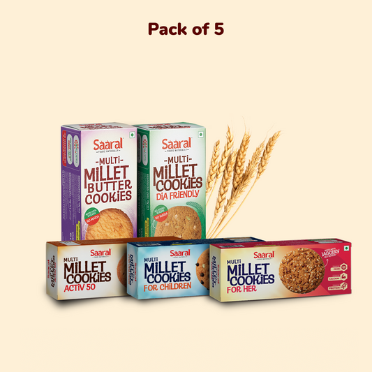 Saaral Multi Millet Cookies - Pack of 5