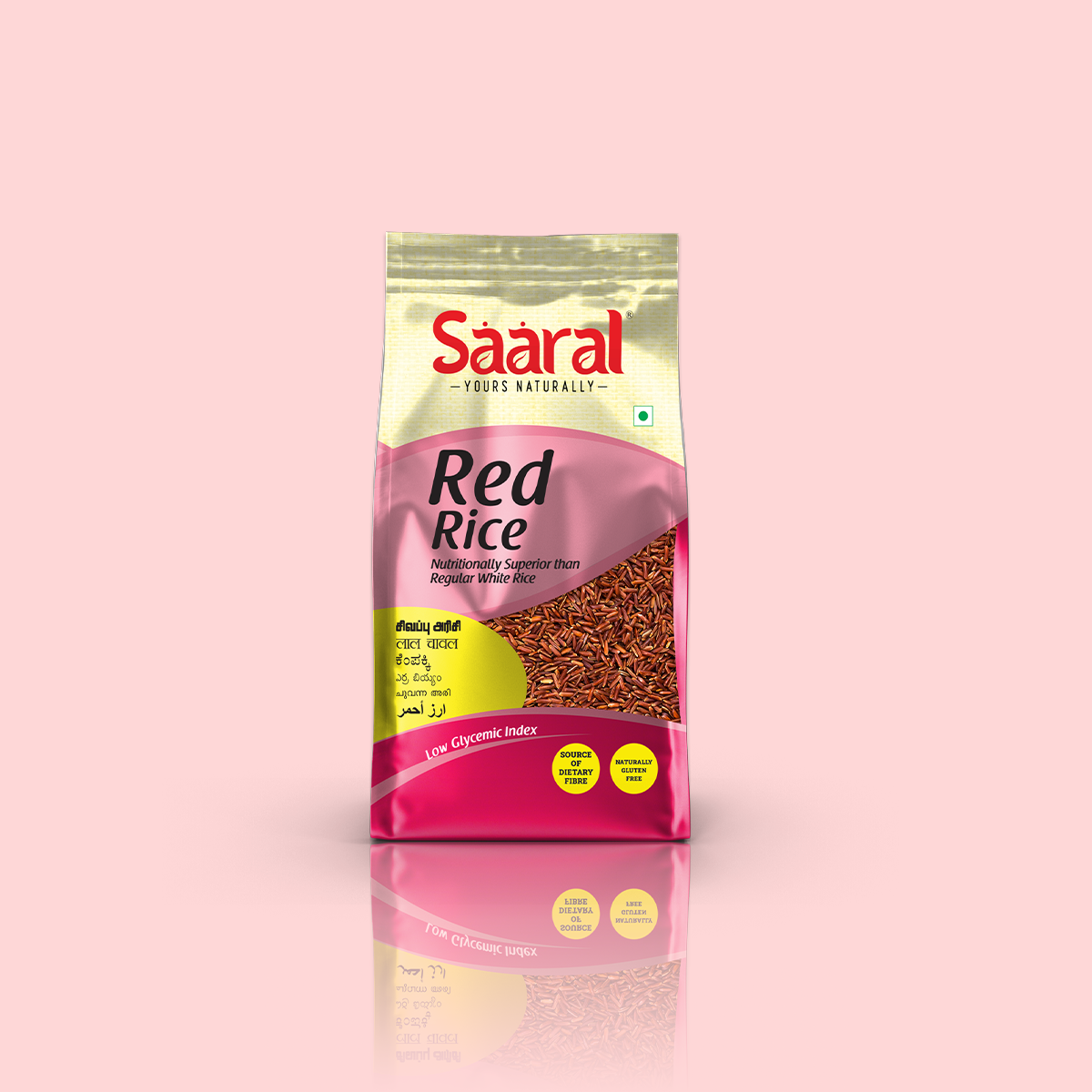 SAARAL Unpolished Natural Rice Combo - Black Rice, Red Rice, Brown Rice (3 Pack x 500 g Each)