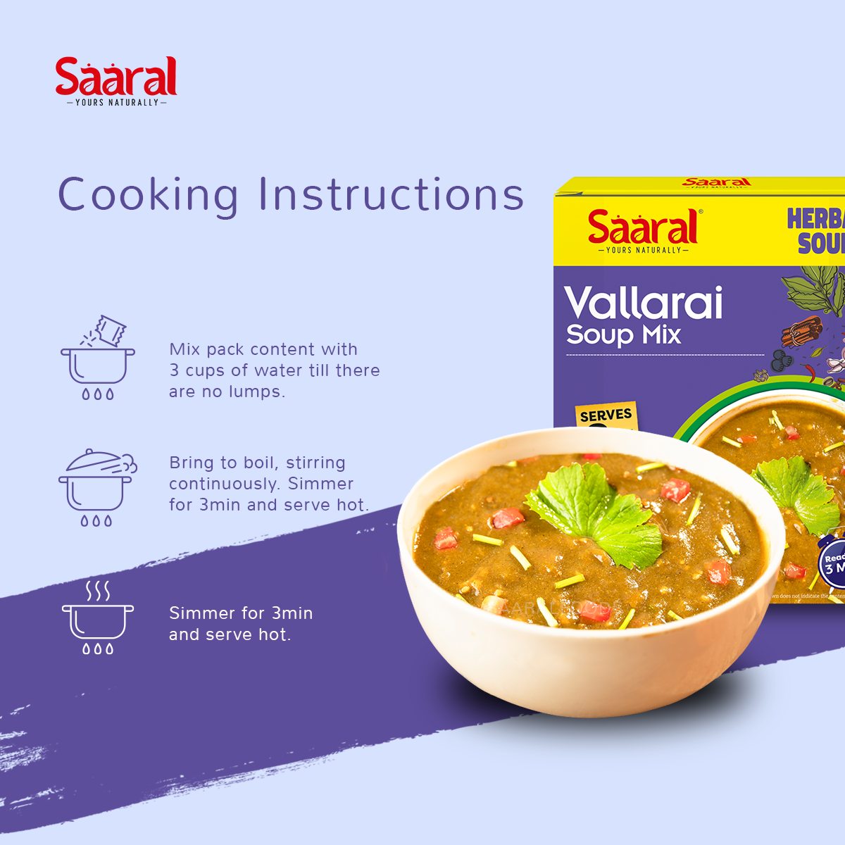 Natural Healthy Herbal Vallarai Soup - Pack of 5